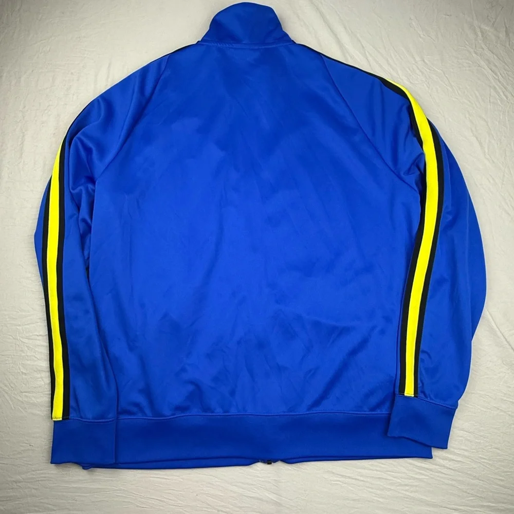 Nike men’s Sportswear N98 Tribute Jacket in the Hyper Royal and Yellow